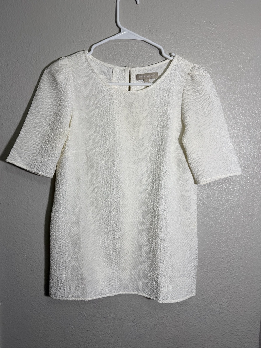 Banana Republic Cream Textured Mini Dress